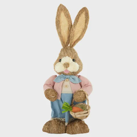 Tessa Bunny with Basket Straw 26x65cm