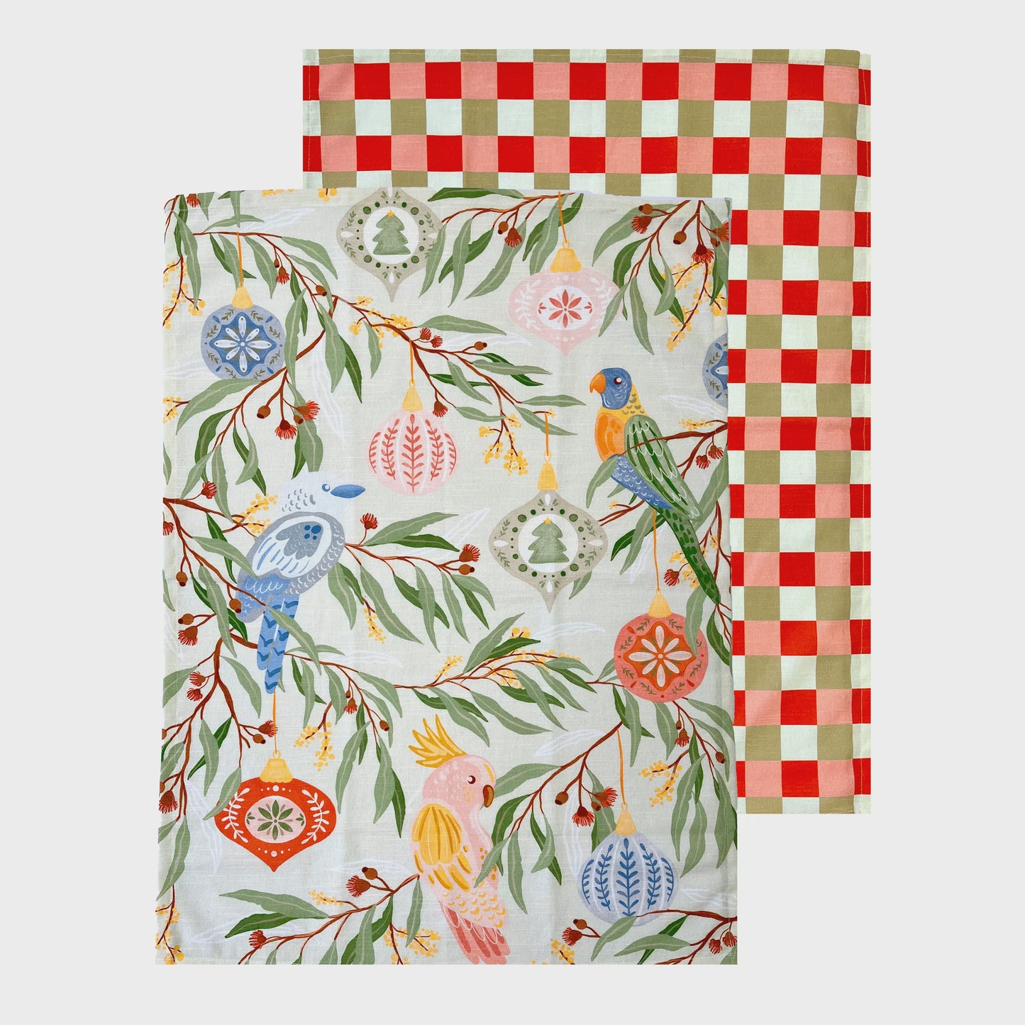 Australian Bird Christmas Tea Towel 2pk