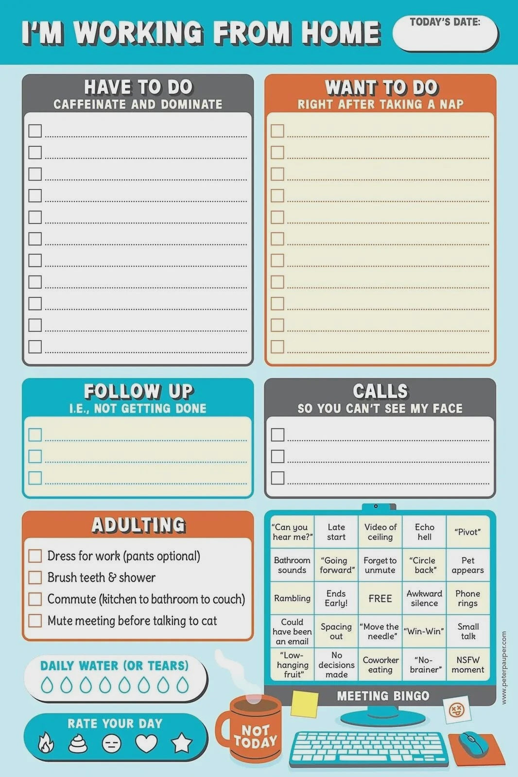 I'm Working From Home Daily Planner Note Pad