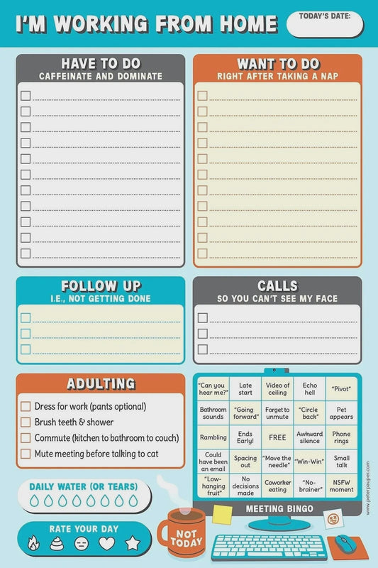 I'm Working From Home Daily Planner Note Pad