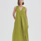 Inverted Pleat Dress French Chartreuse