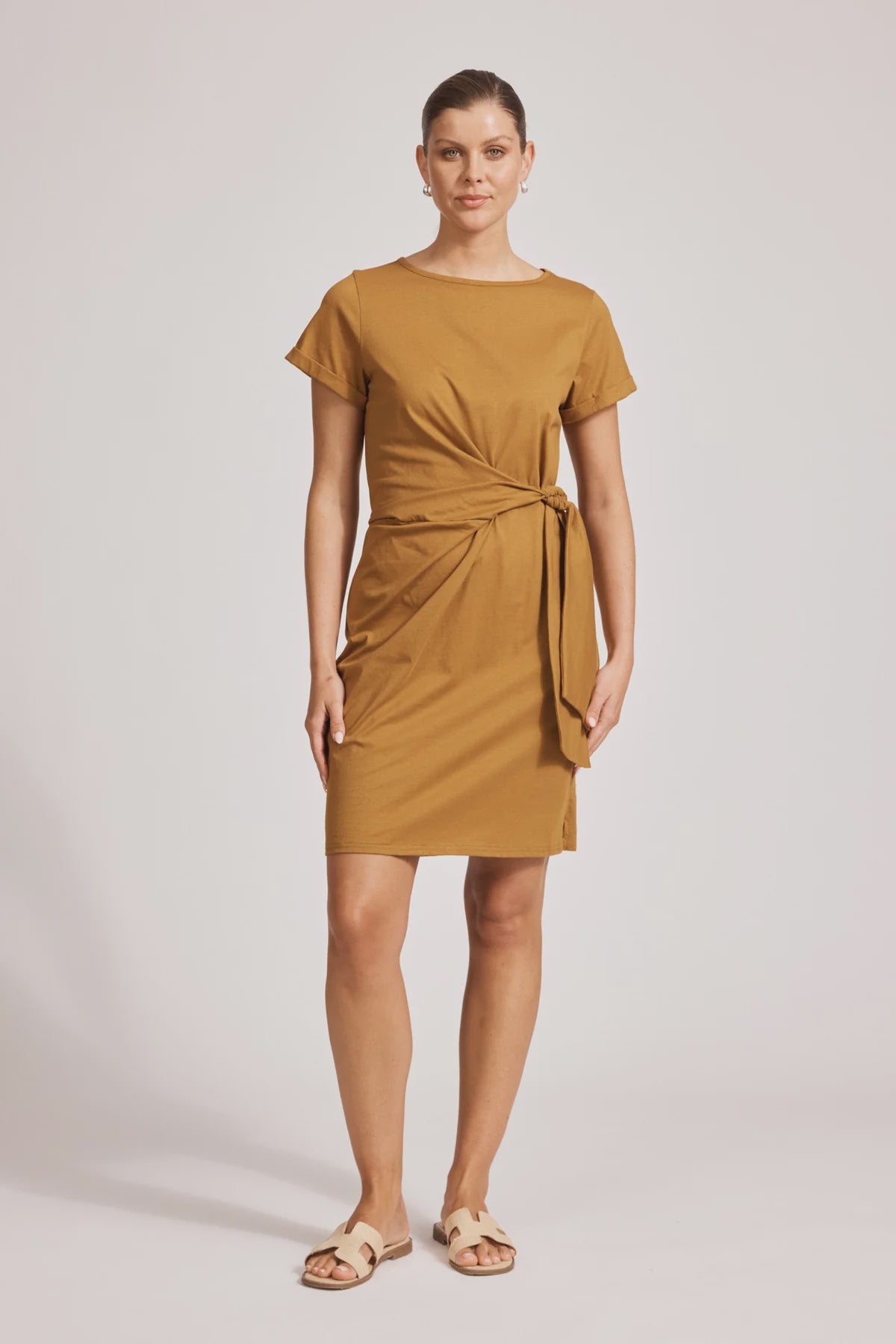 Francia Tie Dress - Caramel