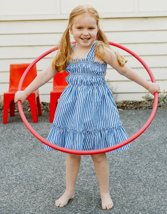 SUMMER VACAY BLUE STRIPE DRESS