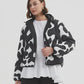 REVERSIBLE PRINT PUFFER JACKET (BLACK & CREAM)