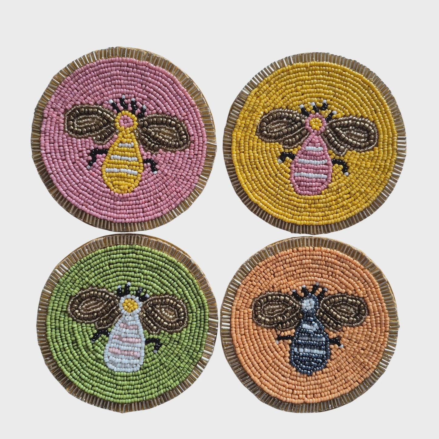 Bee Beaded Coasters