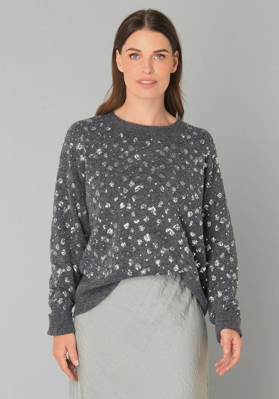 BRAELYN DARK GREY GLITTER JUMPER