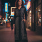 Lorena Print Dress - Black