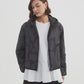 REVERSIBLE PRINT PUFFER JACKET (CHARCOAL & BLACK)