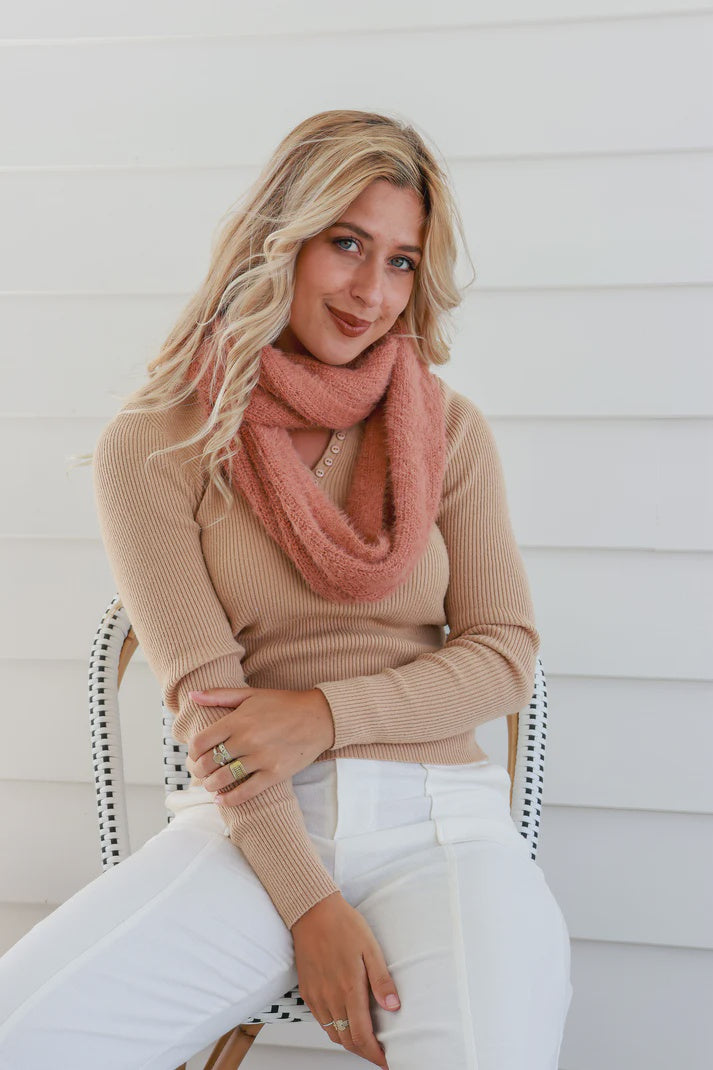 Elaina Caramel Snood Scarf