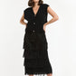 Tier Fringe Skirt - Black