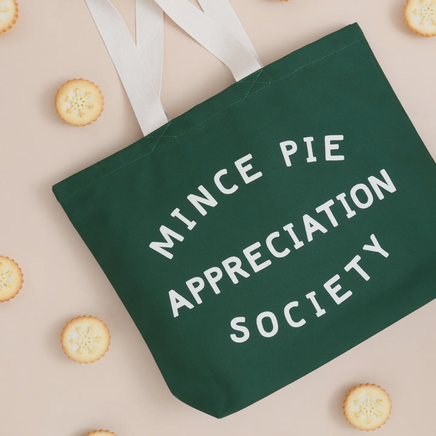 Mince Pie Appreciation Society Tote Bag - Forest Green