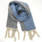 Charcoal & Blue Tassel Scarf
