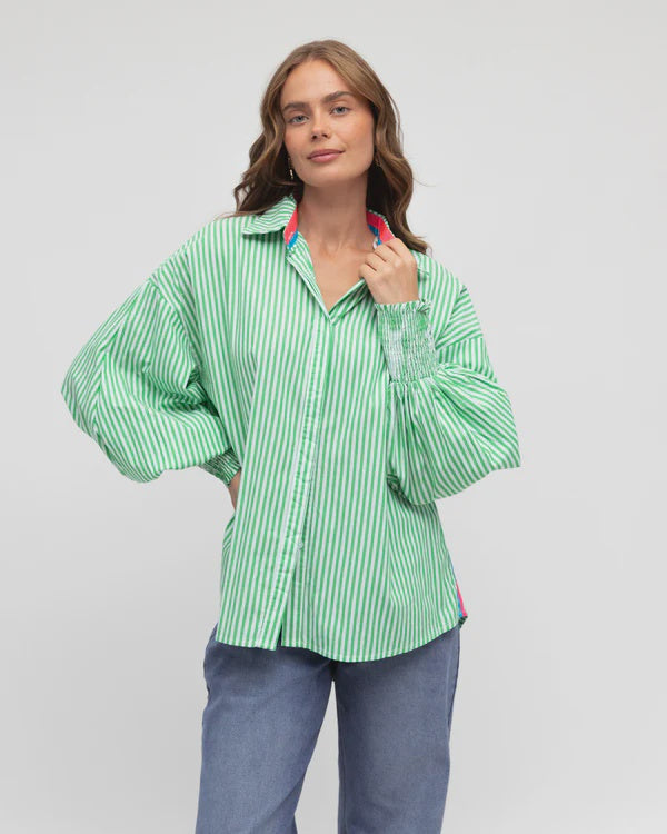 Stella Shirt Green Stripe