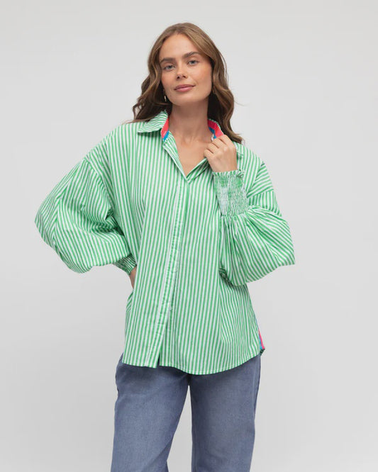 Stella Shirt Green Stripe