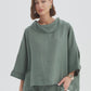 Funnel Neck Boxy Top - Petrol