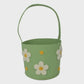 Easter Basket Felt - Green & White - - 16 x 34 cm