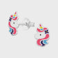 Silver Unicorn Stud Earrings - Epoxy x