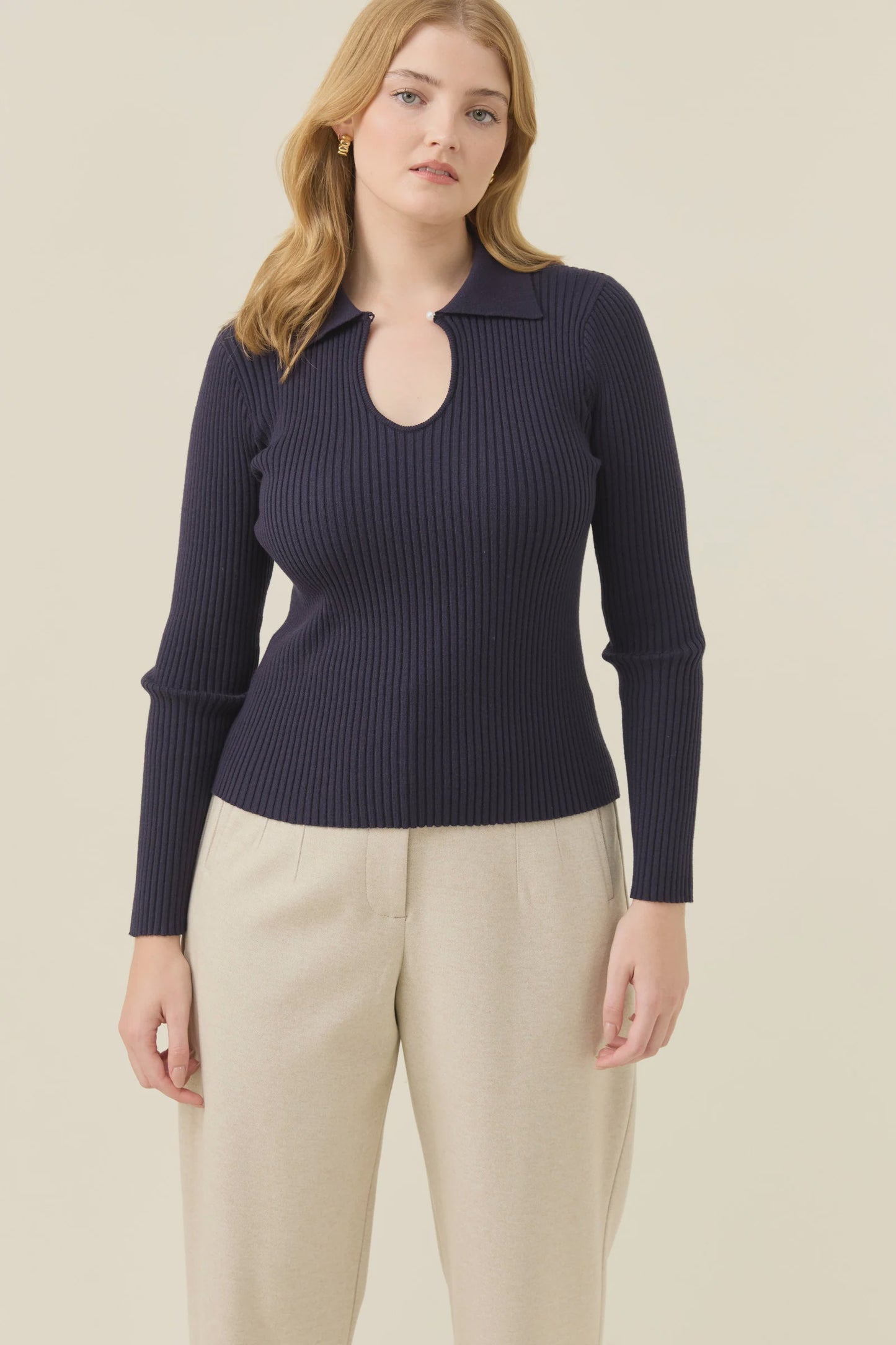 Nell Knit Top - Navy
