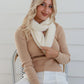 Elaina Winter White Snood Scarf