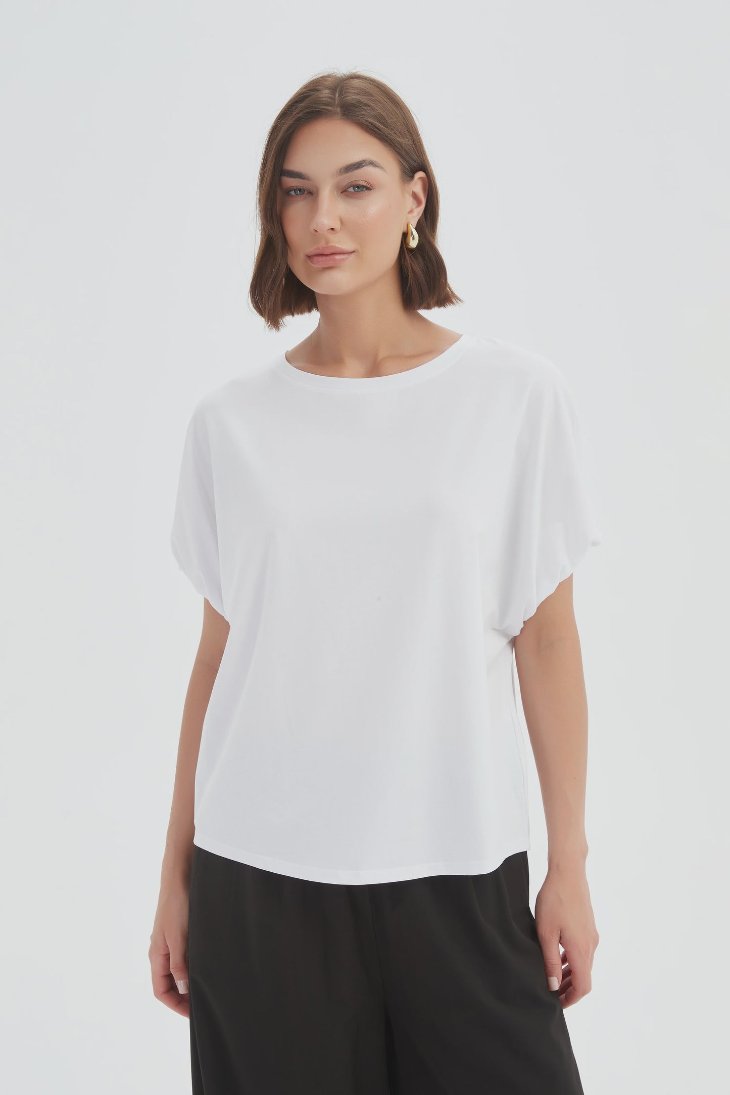 Bubble Sleeve Tee - White