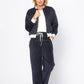 Clara Trimmed Faux Fur Navy
