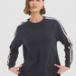 STRIPE SLEEVE SWEAT - NAVY & CREAM