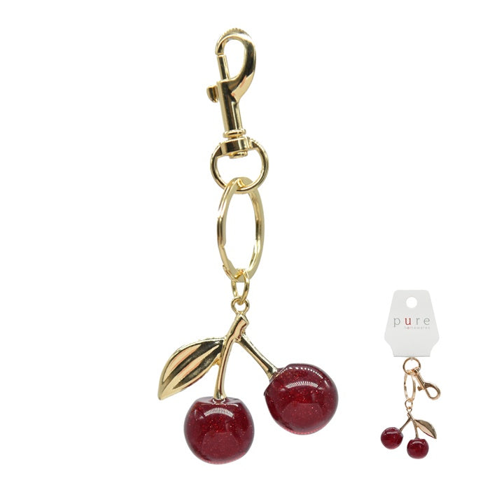 RUBY CHERRY KEYRING RED