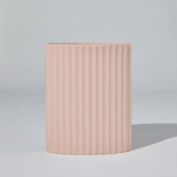 MF Ripple Oval Vase Icy Pink Large