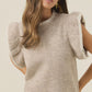Athena Frill Knit Top - Stone