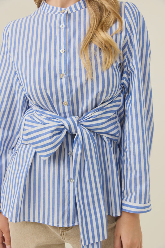 Quinn Wrap Shirt - Cobalt