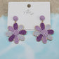 Daisy Delight Raffia Earrings - Purple
