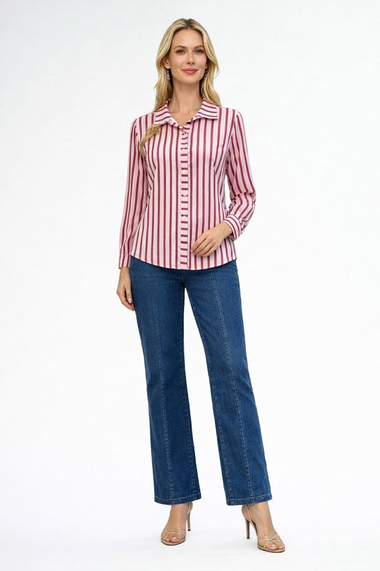 Rosalin Stripe Shirt Rosa
