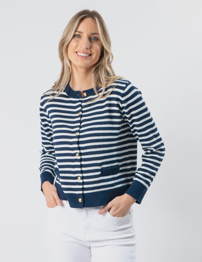 Navy *& White Cardigan