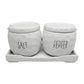 WHITE CERAMIC SALT PEPPER SET