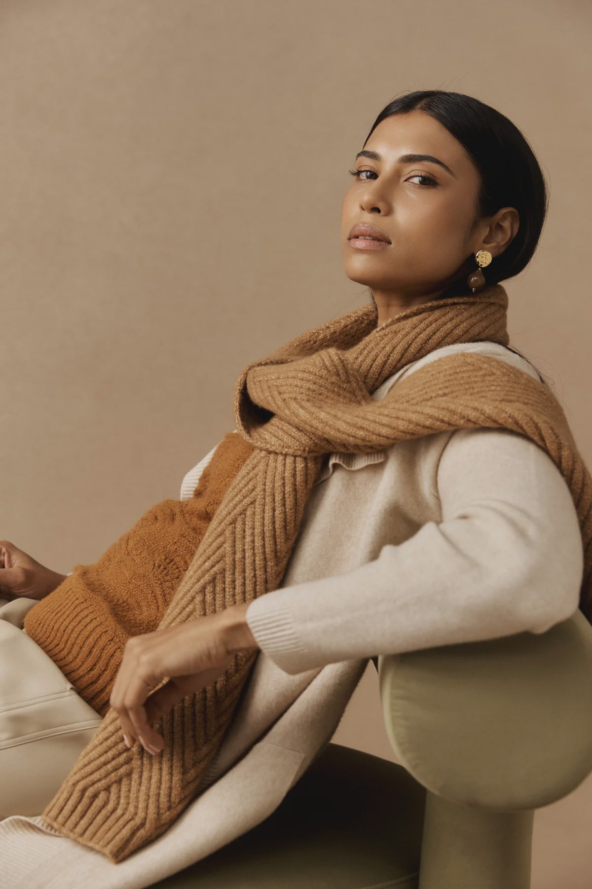 Sable Knit Scarf  -  Mocha