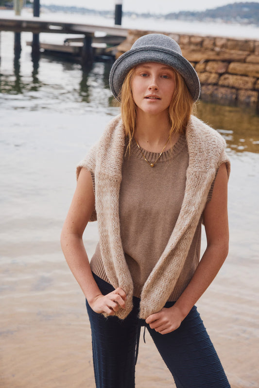 Darby Knit Vest - Stone