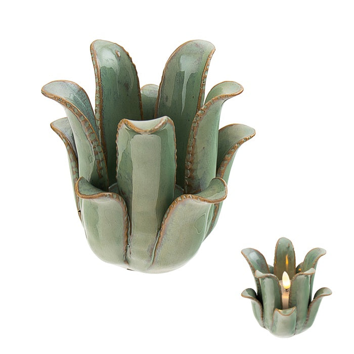 SPRING CERAMIC C/HLDR ARTICHOKE SAGE