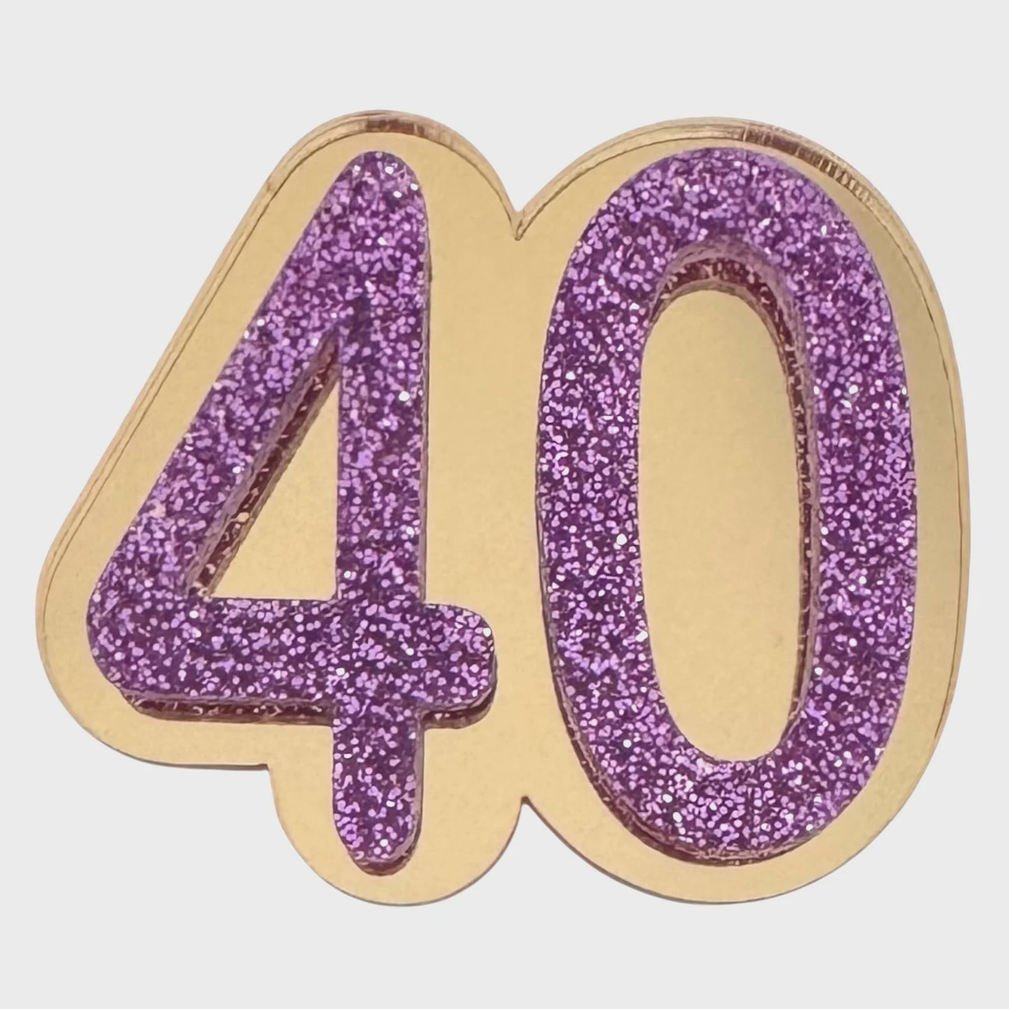 40 Birthday Brooch (Gold / Purple)