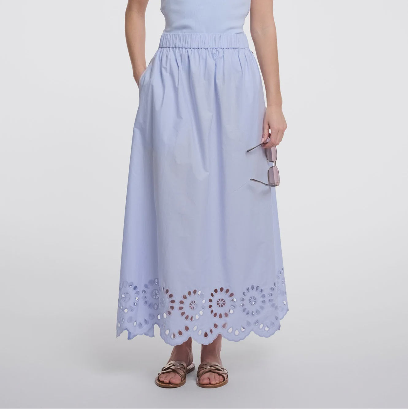 Asse Midi Skirt - Light Blue - Size 10