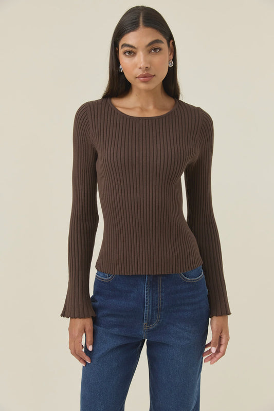 Darby Knit Top Chocolate