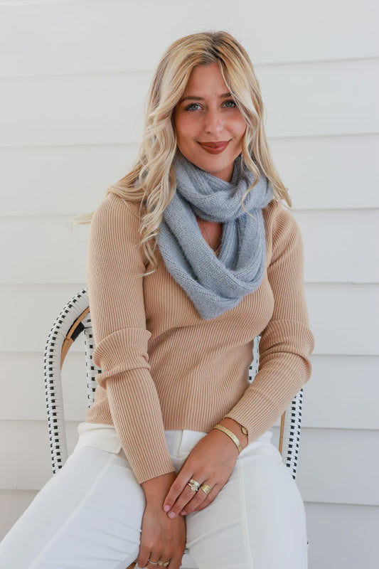 Elaina Grey Snood Scarf
