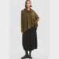 Boxy Rib Sleeve Knit - Khaki