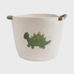 Cotton Rope Embroidered Hamper - Dinosaur