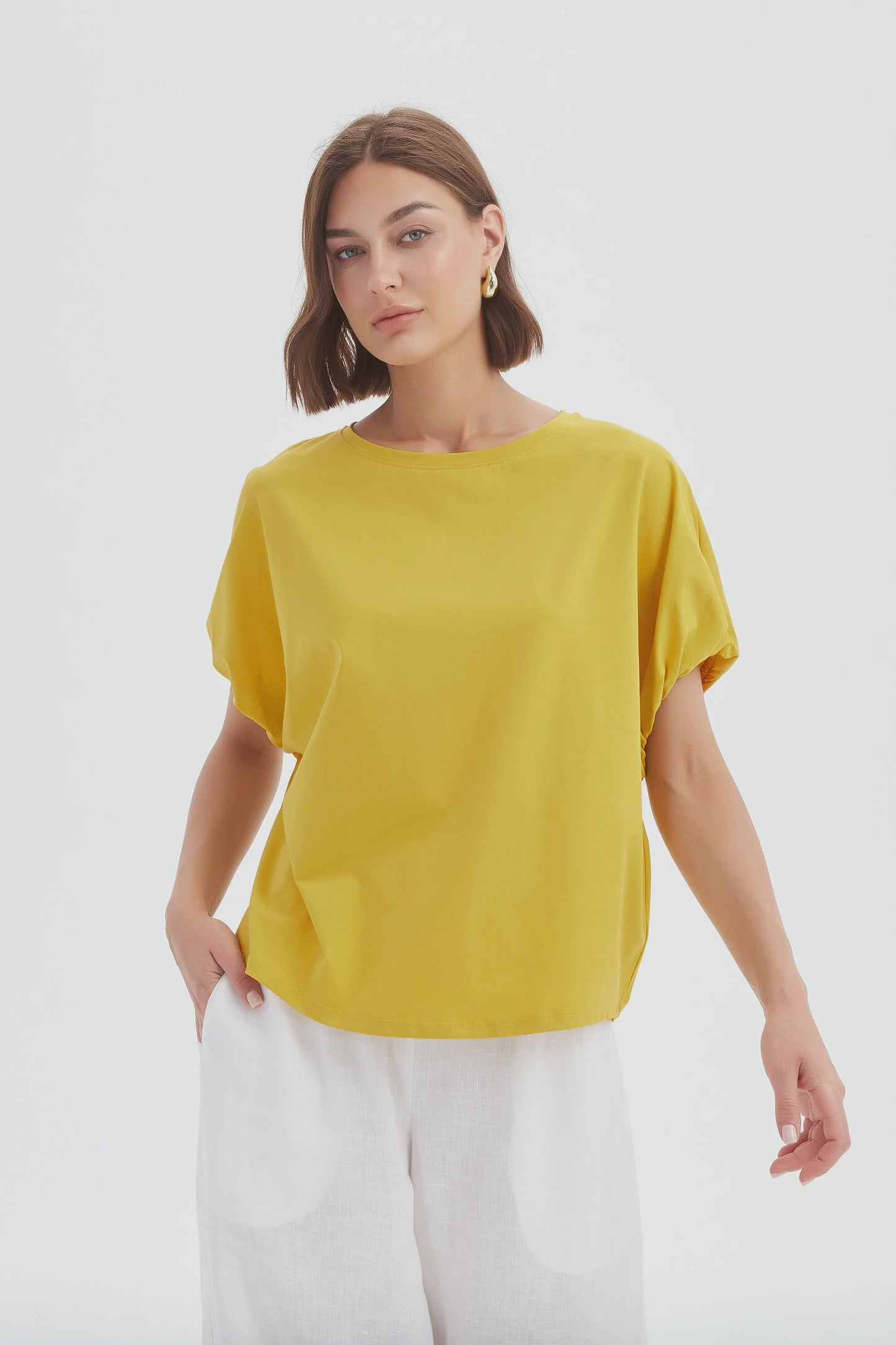 Bubble Sleeve Tee - Sunflower Yellow