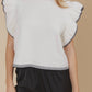 Athena Frill Knit Top - Ivory