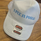 I Pee in Pools - Trucker Hat - White & Blue