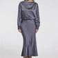 Vera Midi Skirt Night Grey - Size 10
