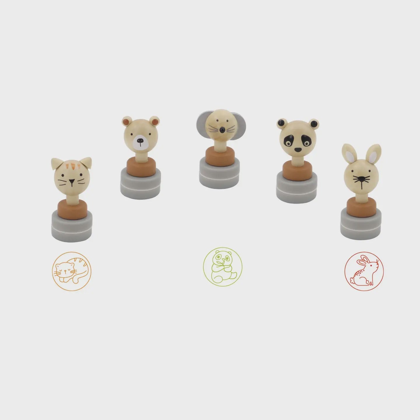 Wooden Stamper with Ink  (Assorted animals)
