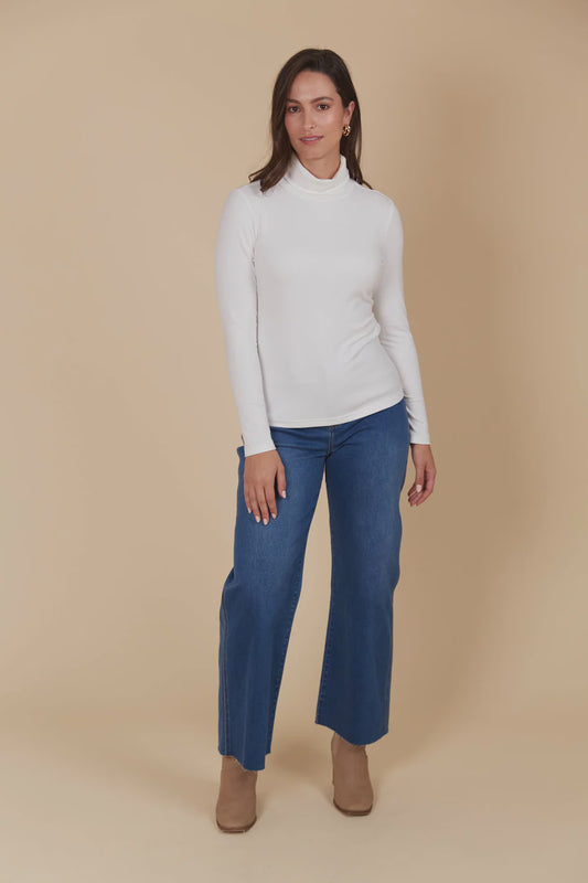 Naria Roll Neck Top - Ivory