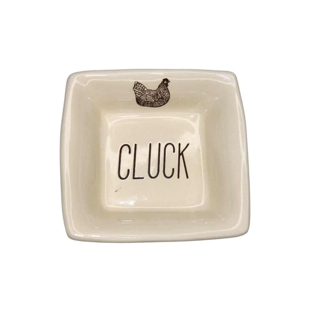 Square Ceramic Dish - Cluck